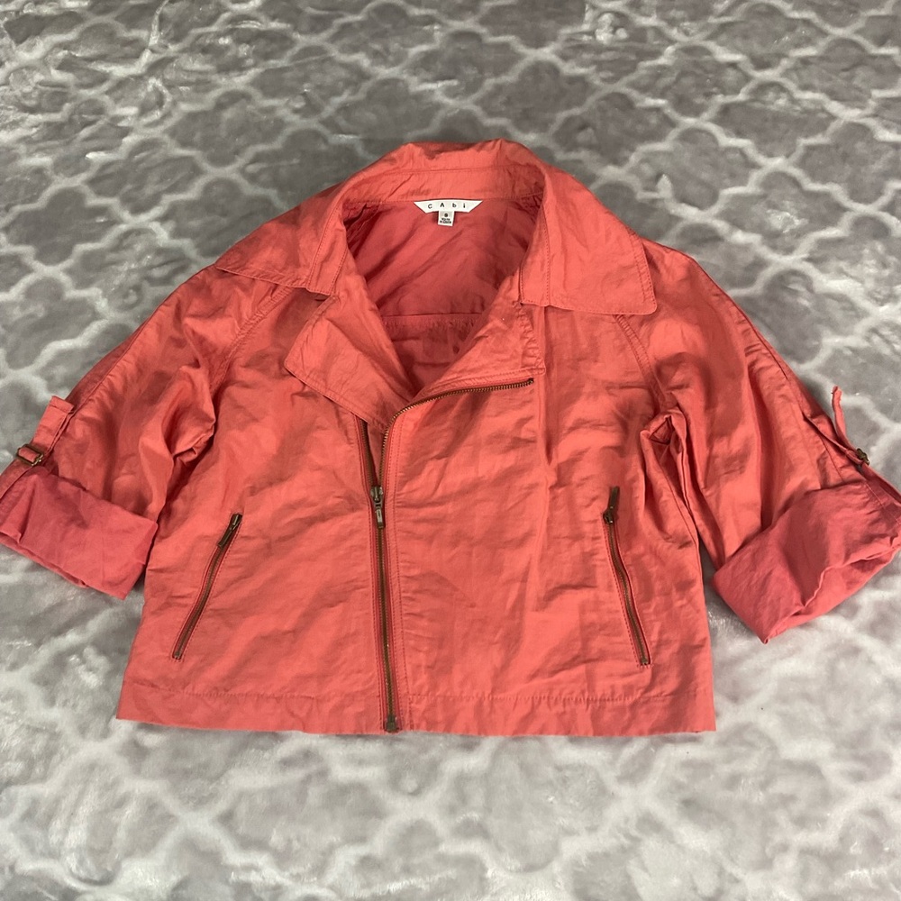 Cabi Cropped Moto Jacket Nylon